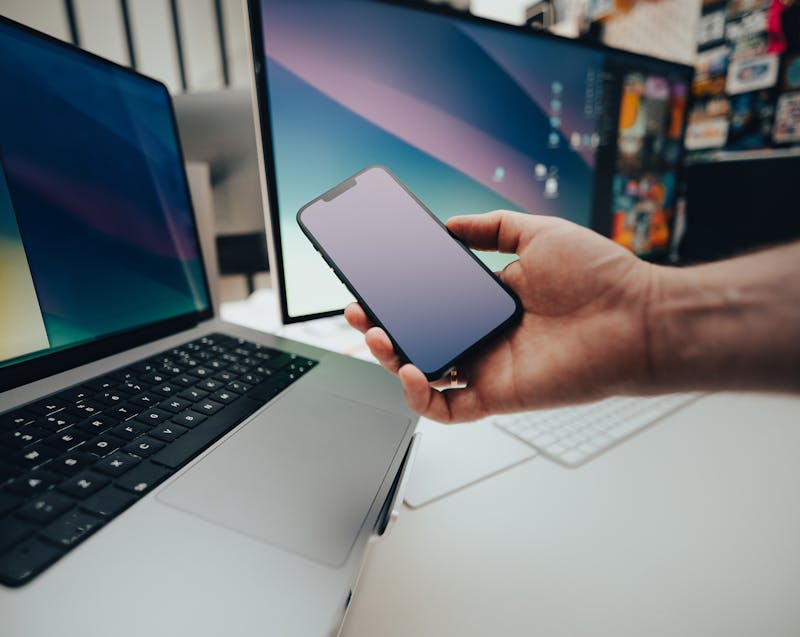 checking out a new phone and laptop